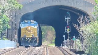 CSX Q371 Manifest Mixed Freight Train from Harpers Ferry, West Virginia June 27, 2021