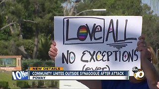 Community unities outside synagogue after attack