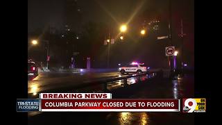 Flooding closes stretch of Colombia Parkway