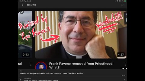 Wonderful! Antipope Francis “Laicizes” Pavone….Now Take REAL Action.