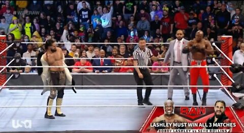 WWE highlights today Seth rollins vs Bobby Lashley