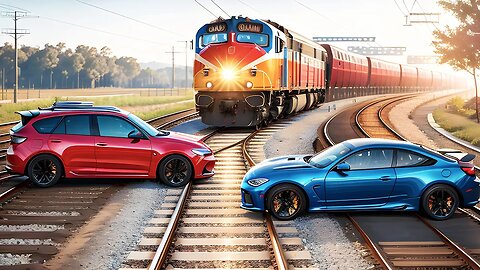 Car vs Train Tracks ▶️ BeamNG Drive