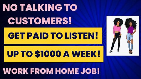 Non Phone Work From Home Job Listen & Review Calls Up To $1000 A Week No Degree WFH Jobs 2023 Remote