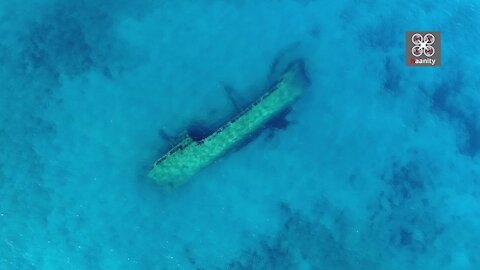 Greek drone footage captures eerie Turkish shipwreck in exotic waters