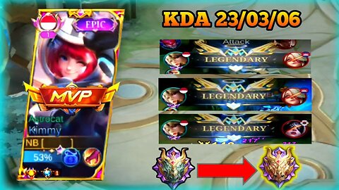 KIMMY VERY AGRESIF WITH 23KILL AUTO LEGENDARY | MOBILE LEGENDS | JMS GAMEPLAY