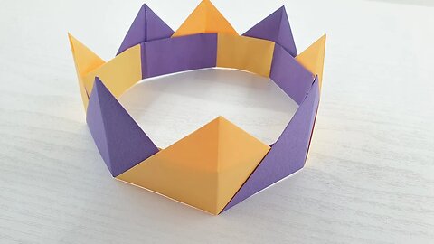 Origami easy paper modular king queen crown with Ski