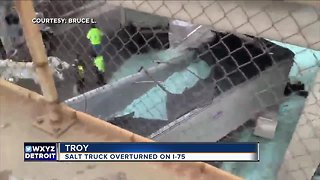 I-75 at Big Beaver Road in Troy reopens after salt truck overturns