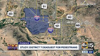 Which district in Arizona is the deadliest for pedestrians?