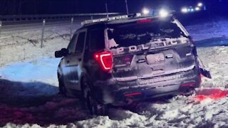 K-9 cruiser with K-9 Zoro inside struck while responding to crash on I-76 in Medina County