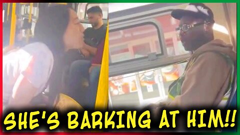 Woman BARKS at Black Man On the Bus!