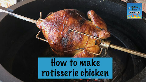 How to make rotisserie chicken on Kamado smoker | Dallas Dude BBQ