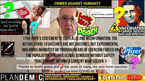 A must see for Catholics! Can Pope Francis love us to death? (Marcum MyCatholicRedPill)