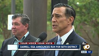 Darrell Issa announces run for 50th District