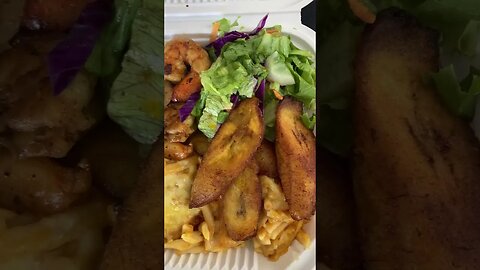 Bank Holiday Today Brunch Barbados Day 7 Shrimp Mac Plantain and Salad $45 BBD $22.50 USD