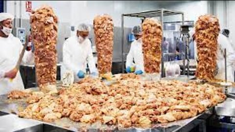 How Doner Kebab is made in factory - Doner Kebab Meat Processing - Doner Kebab Production
