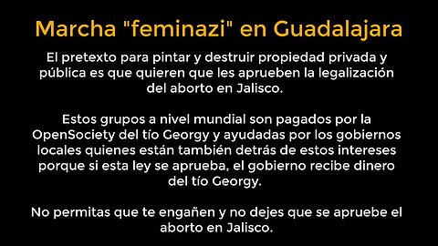 Marcha de falsas feministas en Guadalajara hoy