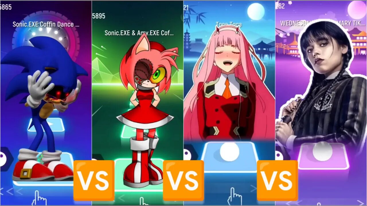 Sonic EXE VS Amy EXE VS Toca Toca VS Wednesday