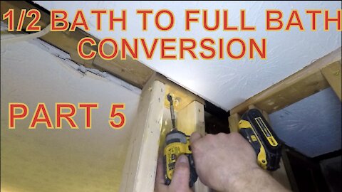 Converting a 1/2 Bath to a Full Bath Part 5