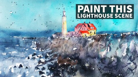 How To Paint a Lighthouse in Watercolor