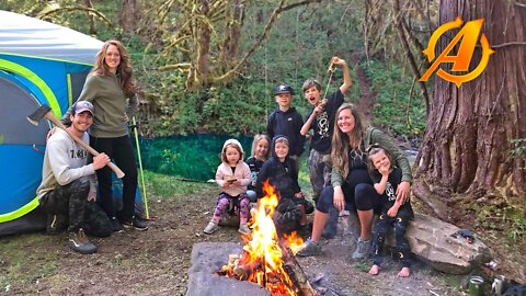 Camping and Survival Training With 6 Kids