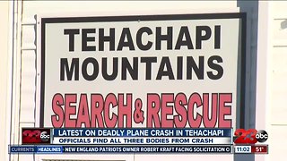 Officials find three bodies from plane crash in Tehachapi