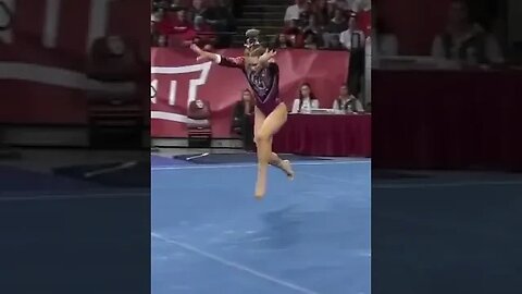 Jordan Bowers (OU) Slow Mo Tumbling Passes -10 on floor - West Virginia at Oklahoma 2/24/23 #shorts