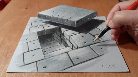 Drawing a 3D tunnel stairwell