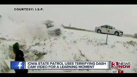 Iowa State Patrol uses terrifying dash cam video for a learning moment