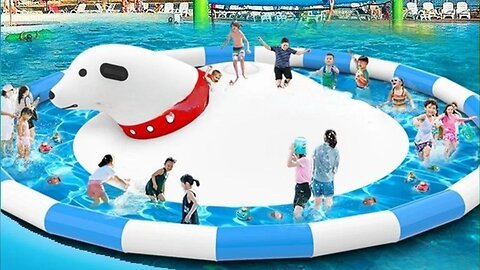 Polar Bear Water Jumping Clouds #inflatables #inflatable #trampoline #slide #bouncer #catle #jumping