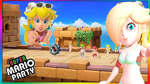 Super Mario Party - Just Get Over It Minigame - Peach Rosalina
