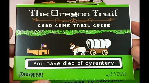 Oregon Trail board card game from Target and instructions explaining how to play it