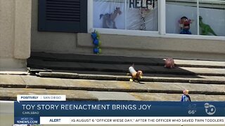 Carlsbad family spreading joy with Toy Story reenactment