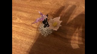 Glass Humming Bird with flower