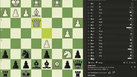 Daily Chess play - 1382 - Managed to win a lost Game 2 due to time