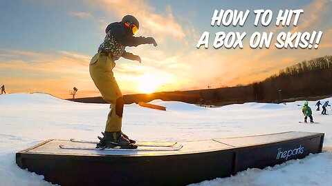 How To Hit A Box On Skis!! (5050 AND Box Slides)