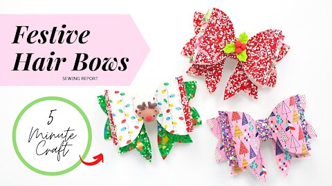How to Make Festive Hair Bows 🎄 DIY Christmas Craft Project