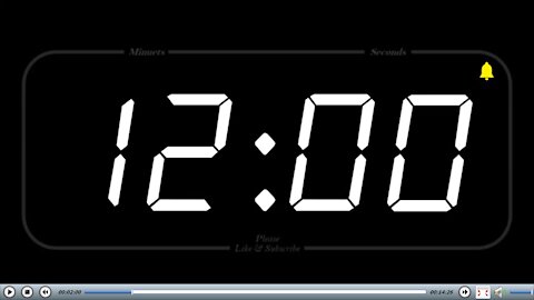 12 MINUTES TIMER WITH ALARM Full HD COUNTDOW