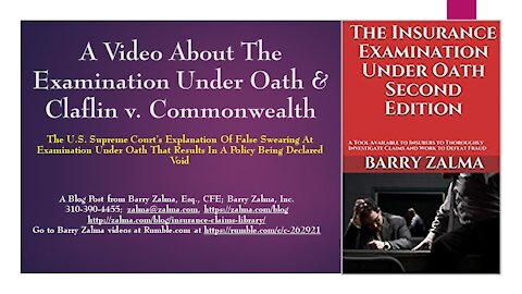 A Video About Claflin v. Commonwealth and the Examination Under Oath