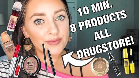 QUICK EASY 10 MIN. MAKEUP TUTORIAL ALL DRUGSTORE PRODUCTS