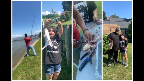 Catching Blue Catfish, Croaker and Perch on the Potomac