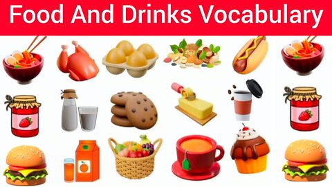 Food and Drinks Vocabulary in English with Picture for Kids
