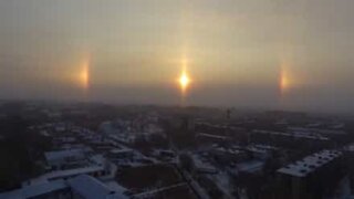 Fenômeno natural cria auréola em volta do Sol!