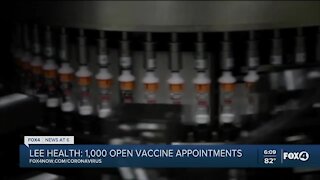 Lee Health has 1,000 COVID-19 vaccination appointments available this week