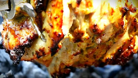 Chicken Shawarma Charcoal grill spit BBQ Recipe