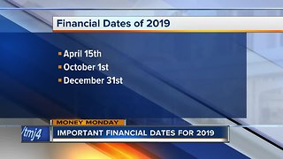 Money Monday: Financial dates for 2019