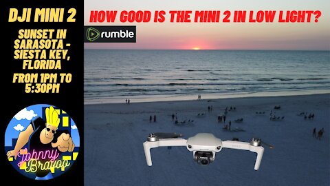 DJI Mini 2 - Sunset in Siesta Key Florida Beach from 1pm to 5:30pm - ND16 & CPL Filters - Low Light