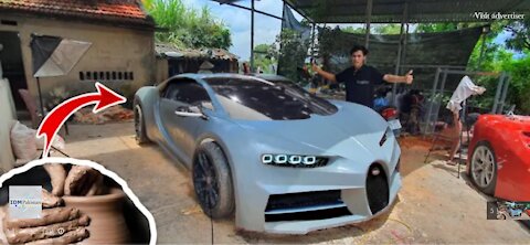 Making of the Bugatti of the future|I Modified the simple materials into a four-wheeled Bugatti car|