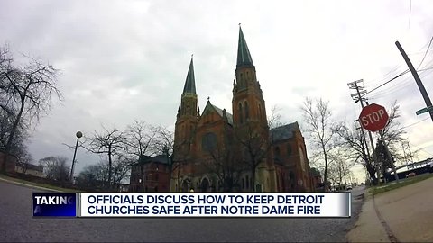 Blaze at Notre Dame has those at the historic Ste. Anne Parish de Detroit thinking about fires