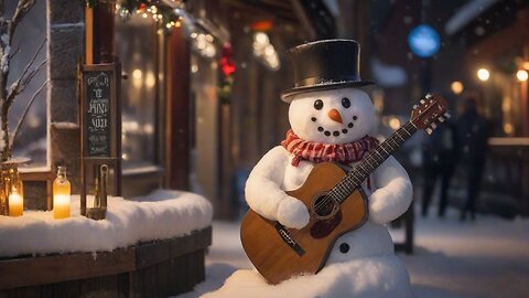 Christmas Carol Rock Music ⛄ A Peaceful Christmas Night Ambience 🎄 Merry Christmas