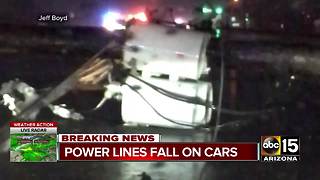 String of power lines fall on cars in north Scottsdale